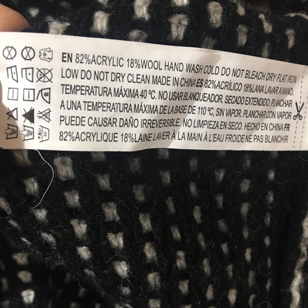 Check grid grey sweater coat tunic cardigan - Picture 5 of 6